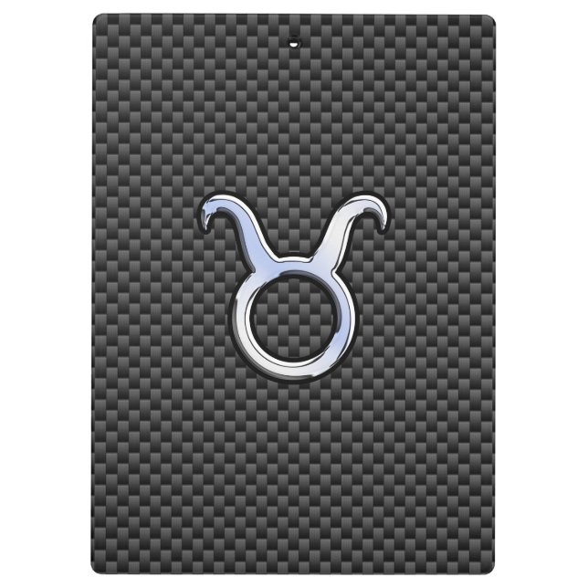 Taurus Chrome like Zodiac Sign on Carbon Fibre Klemmbrett (Rückseite)