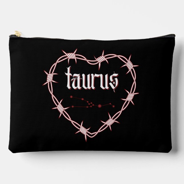 Taurus Constellation Gothic Edgy Birthday Zubehörtasche (Vorderseite)