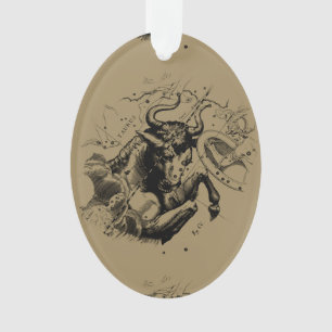 Taurus Constellation Map by Hevelius circa 1690 Ornament