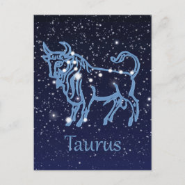 Taurus Constellation & Zodiac Sign with Stars Postkarte