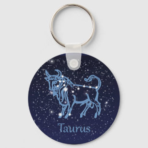 Taurus Constellation & Zodiac Sign with Stars Schlüsselanhänger