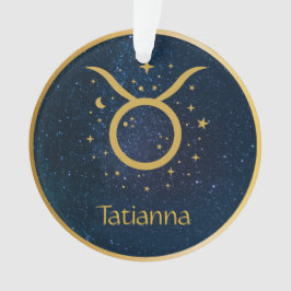 Taurus Das Bull Zodiac-Symbol Gold personalisiert Ornament