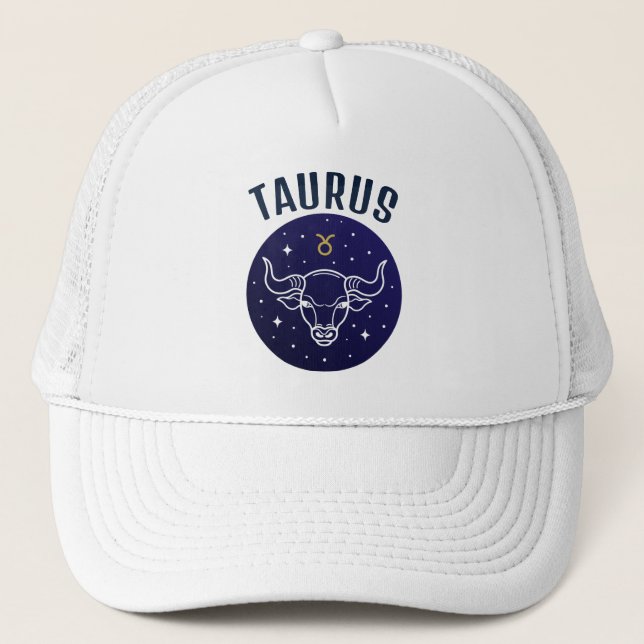 Taurus der Bull Zodiac Design Hat Truckerkappe (Vorderseite)