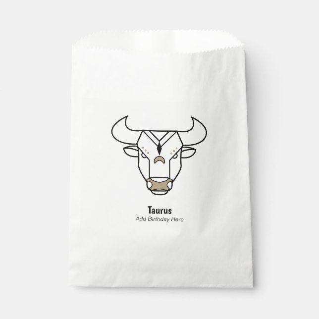 Taurus der Stier Schwarzes Gold personalisiert zod Geschenktütchen (Vorderseite)