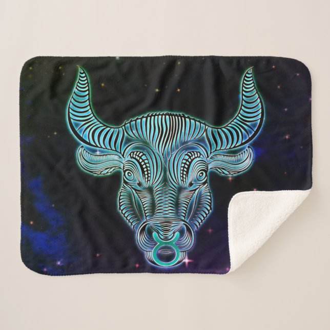 Taurus die Bulle zodiac Decke Sherpadecke (Vorderseite (Horizontal))