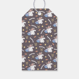 Taurus Dreams - Sleepy Zodiac Bunny Pattern Geschenkanhänger