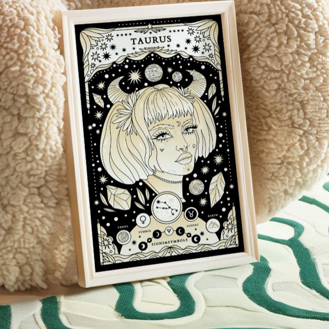 Taurus Elegant und Grounded - Zodiac Wall Art Poster (Von Creator hochgeladen)