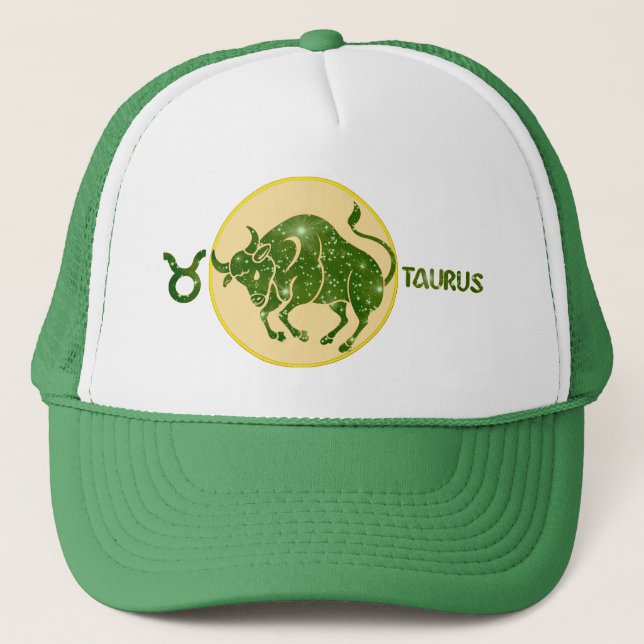 Taurus Emerald Designer Moderner Trucker Hat Truckerkappe (Vorderseite)