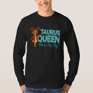 Taurus Girl Black Queen Black Women Afro Zodiac T-Shirt