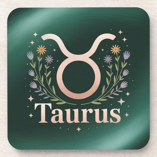 Taurus Glyph Blume Stars Untersetzer Set (Vorderseite)