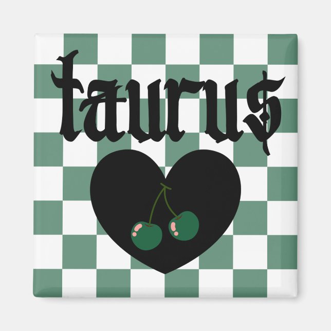 Taurus Gothic Ästhetik Scheckkernen Design Magnet (Vorne)
