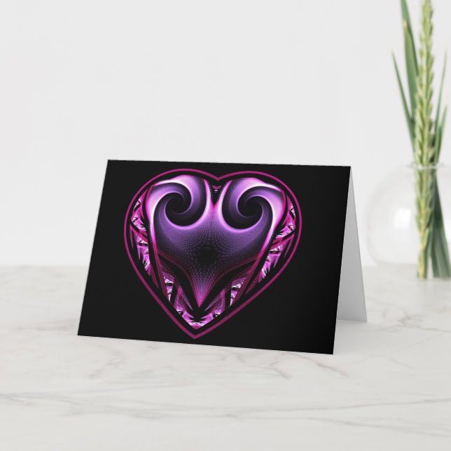 Taurus Heart Fraktal Grußkarten Karte (Vorderseite)