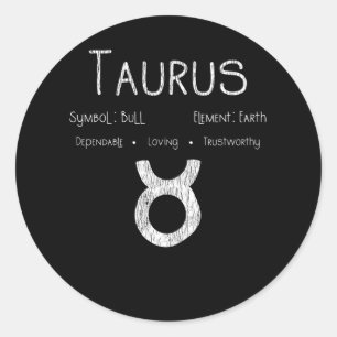 Taurus Horoscope Astrologie Star Sign Geburtstagsg Runder Aufkleber