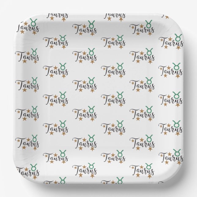 Taurus Horoscope Birthday Pappteller (Vorderseite)
