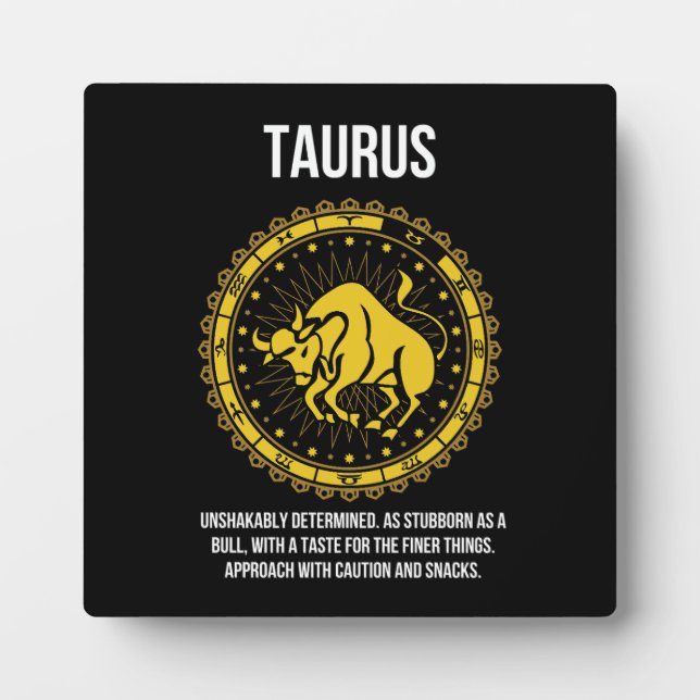 Taurus - Horoskop, Funny Zodiac Unterzeichner Spaß Fotoplatte (Vorderseite)