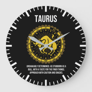 Taurus - Horoskop, Funny Zodiac Unterzeichner Spaß Große Wanduhr