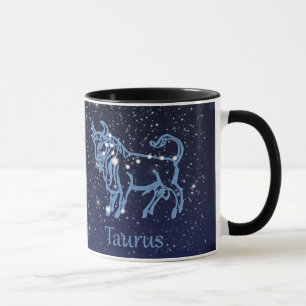 Taurus Konstellation und Zodiac-Zeichen mit Sterne Tasse