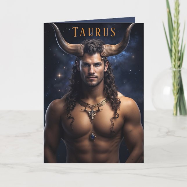 Taurus Male Birthday Card Feiertagskarte (Vorderseite)
