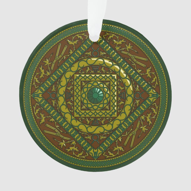 Taurus Mandala Acrylic Ornament (Vorderseite)