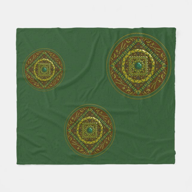 Taurus Mandala Fleece Blanket (Vorderseite (Horizontal))