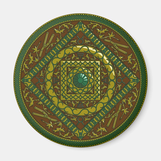 Taurus Mandala Magnet (Vorne)