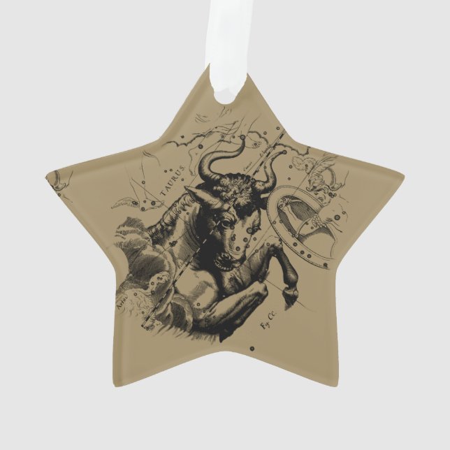 Taurus Map by Hevelius circa 1690 Ornament (Rückseite)