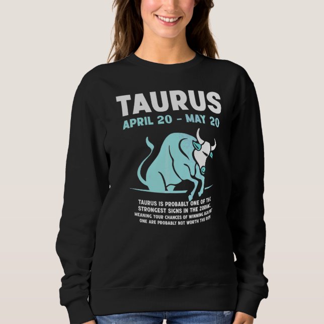 Taurus Merchandise Season Zodiac Sign Astrographis Sweatshirt (Vorderseite)