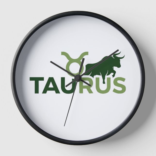 Taurus Modern Overlap-Typografie Sternzeichen-Graf Uhr (Vorderseite)