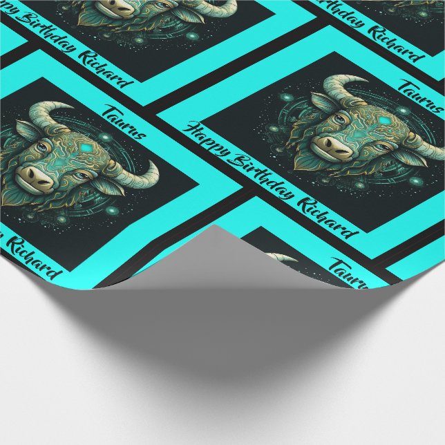 Taurus Name Birthday Horoscope Geschenk Geschenkpapier (Ecke)