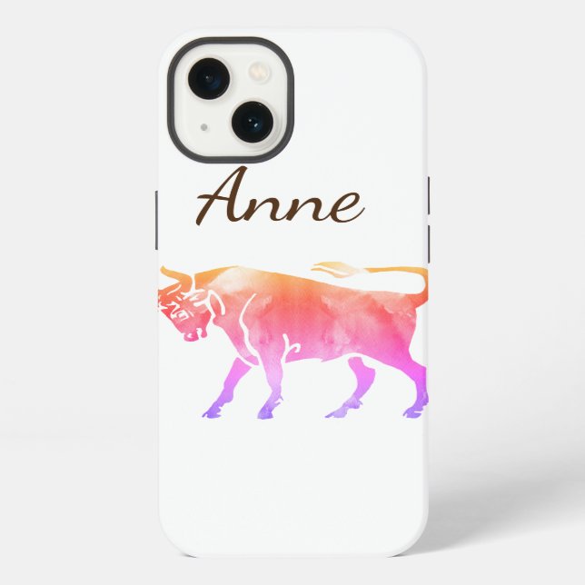 Taurus Personalisiert iPhone Hülle (Rückseite)