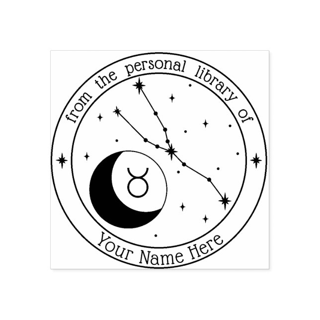 Taurus Personalisiert Zodiac Book Briefmarke Gummistempel (Prägung)