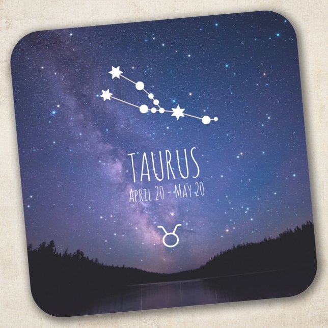 Taurus | Personalisierte Sternbilder Quadratischer Aufkleber (Von Creator hochgeladen)