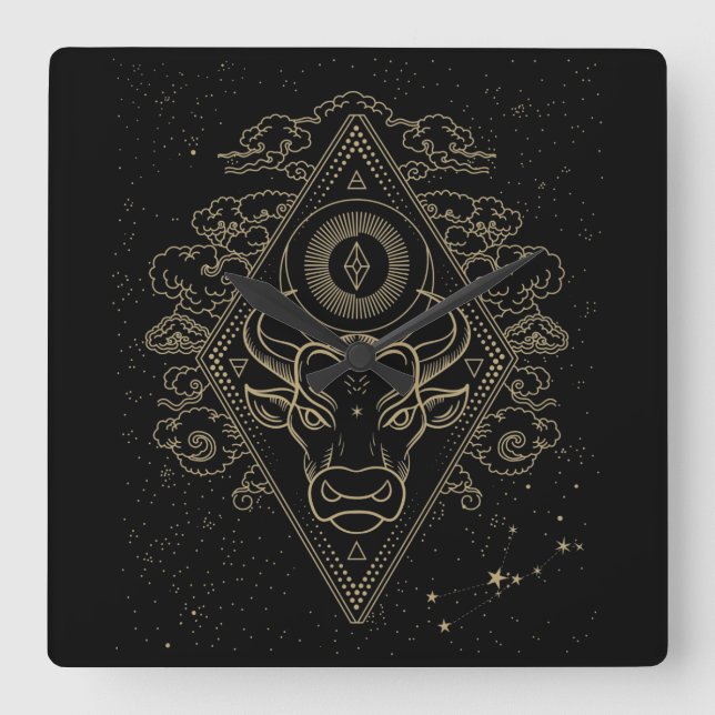 Taurus Quadratische Wanduhr (Vorderseite)