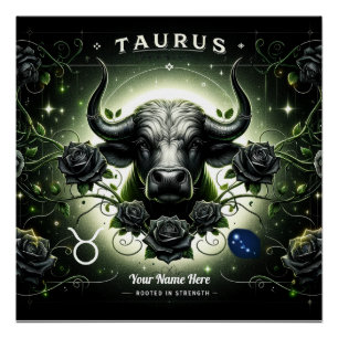 Taurus "Rooted in Strength" Glossy Poster