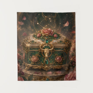 Taurus Rose Treasury Truhe Zodiac Kunst Wandteppich