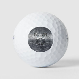 Taurus Signatur in Silver Grunge Beändigt Stil Golfball