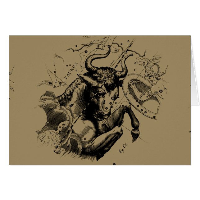 Taurus Signature Constellation Hevelius ca. 1690 (Vorderseite (Horizontal))