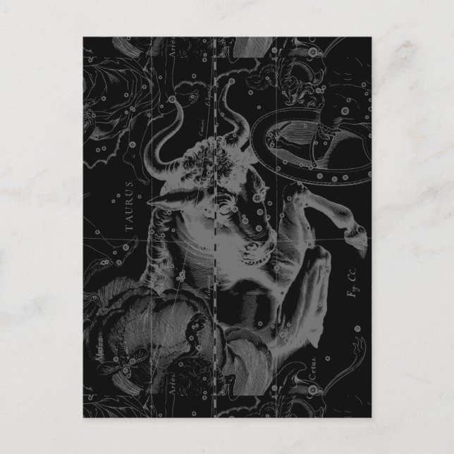 Taurus Signature Constellation Hevelius ca. 1690 Postkarte (Vorderseite)