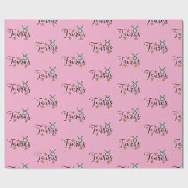Taurus Star Abzeichen Papier rosa Hintergrund Geschenkpapier