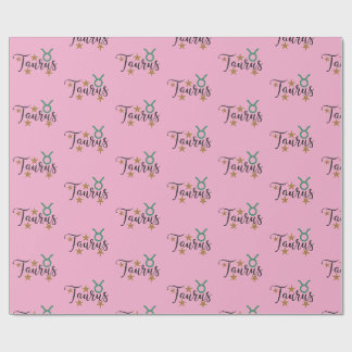 Taurus Star Abzeichen Papier rosa Hintergrund Geschenkpapier