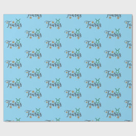 Taurus Star Schildkröten Papier blau Hintergrund Geschenkpapier