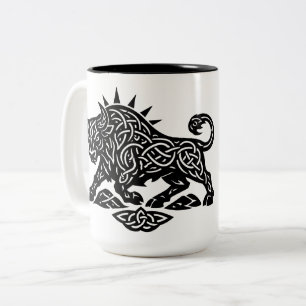 Taurus-Stier-Sigil — erdgebundene Zodiac-Tinte Zweifarbige Tasse