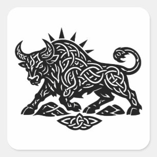 Taurus Stier Sigil — Erdgebundene Zodiac-Tintearbe Quadratischer Aufkleber