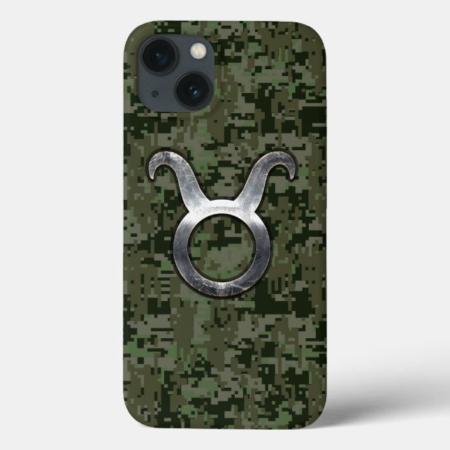 Taurus-Symbol auf der grünen digitalen Camouflage Case-Mate iPhone Hülle (Rückseite)