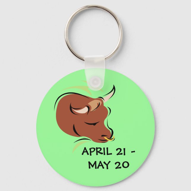 Taurus the Bull Artistic Zodiac Sign Illustration Schlüsselanhänger (Vorderseite)