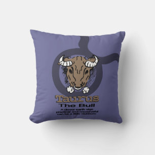 Taurus the Bull blue pillow Kissen