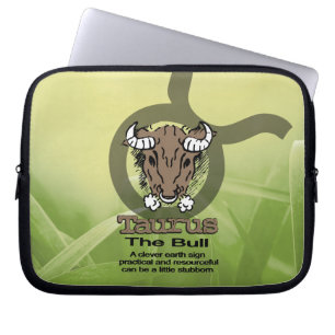 Taurus the Bull earth signalisieren grünes Erdzeic Laptopschutzhülle