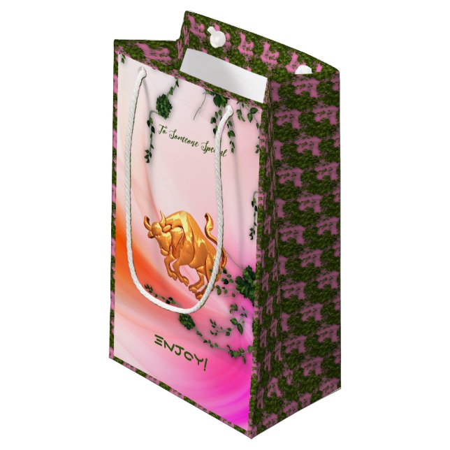 Taurus — The Bull Kleine Geschenktüte (Vorderseite Schrägansicht)
