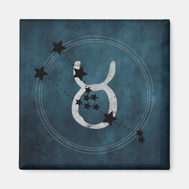 Taurus the bull zodiac constellation distressed magnet (Vorne)