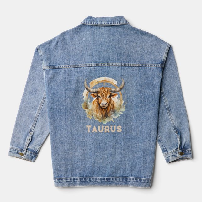 Taurus the Bull Zodiac Women's Denim Jacket Jeansjacke (Rückseite)